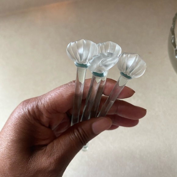 Vintage Glass Stir Sticks Set of 4 , - Picture 5 of 5
